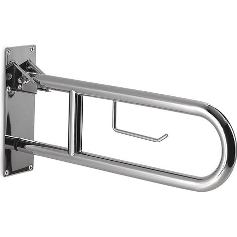 Appoggio Ribaltabile Con Portarotolo In Acciaio Inox Lucido  Scilla