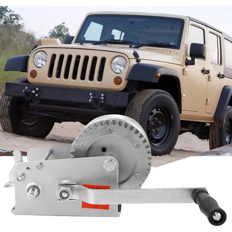 Treuil manuel robuste pour camion, action fluide, capacité de levage de 2500 lb, avec câble en acier de 10 m. (1/5)