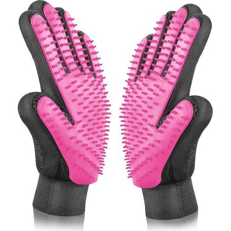 Gants de Toilettage pour Chien Chat,Gant de Brosse Chien,Gant Poil Chat pour Massage,Bain et Récupération des Poils,1Paire (1/5)