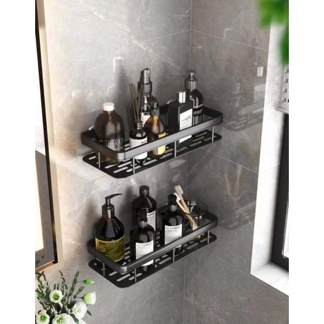 Doppeltes Wandregal für Badezimmer, Dreibein-Toilettenregal, Wandmontiertes Badezimmer-Regal (1/3)