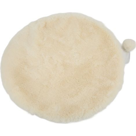 Zerodis Tapis de Couchage Rond pour Animaux de Compagnie Tapis de Couchage pour Animaux de Compagnie Réutilisable Fond Imperméable Chaud Petite Boule Utilisation Intérieure (Fromage Blanc) (1/5)