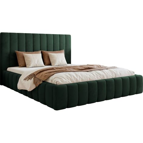 Selsey Fiarro - Polsterbett 160x200 mit Bettkasten, Velours, dunkelgrün (1/5)