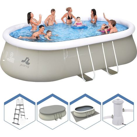 Piscina autoportante ovale 540x304x106cm con pompa filtro scaletta e telo