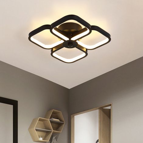 Plafonnier LED, plafonnier moderne, applique murale, lumières décoratives, lumière chaude 3000K (noir) (1/5)