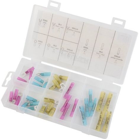 ASSORTIMENTO TERMINALI/CAPICORDA TERMORESTRINGENTI SCATOLA 36PZ MAURER