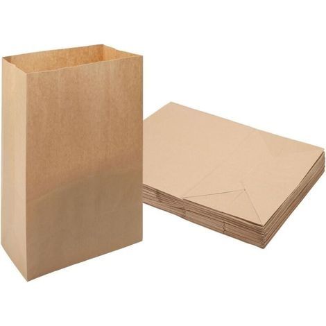 60 Kraftpapiertüten, 32 x 18 x 11 cm, Kraftpapiertüten, Papiertüten, Kraftpapiertüten, Kraftpapiertüten mit Griff, Kraftpapiertüten, Basteltüten, Papiertüten, große Kraftpapiertüten, Kartontüten (1/4)