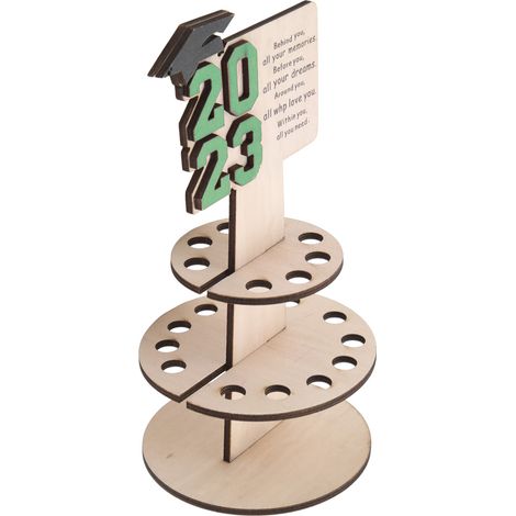 Porte-billets en bois à double compartiment, décoration de fin d'études, pince à billets artisanale en bois, ornement vert (1/5)