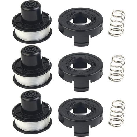 3 x S'applique à Bobine de fil et remplacement Black & Decker RS136 Bobine de coupe-bordures Ensemble de ressorts Corde de tonte en nylon (1/4)