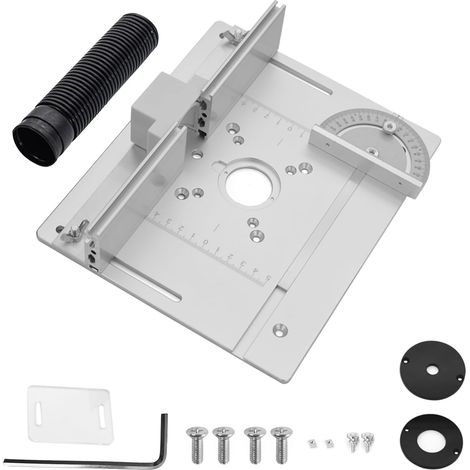 Table Défonceuse Plaque Aluminium Set, Table Fraisage Insert Avec Support de Torsion Coudé, Défonceuse Plaque, Defonceuse A Bois Accessoire pour Fraisage Rainurage Finition