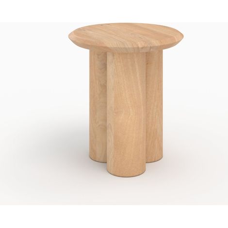 Mesa auxiliar de madera de mangos D40 cm - Sacha (1/4)