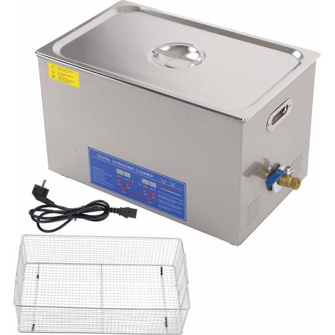 Nettoyeur Ultrasonique 30L Cuve Acier Inoxydable Chauffe Minuterie Numérique PS-100A 220V (1/5)