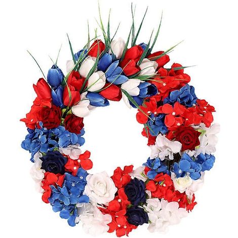 Couronne décorative à suspendre pour la fête de l'indépendance américaine (1 pièce) (1/5)