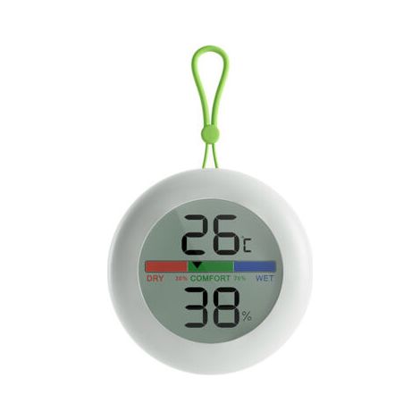 BUNTHAUS PA Thermohygromètre-Thermomètre et hygromètre à écran couleur Thermomètre intérieur rond hygromètre Mini thermomètre électronique sec et humide 66 × 19 mm