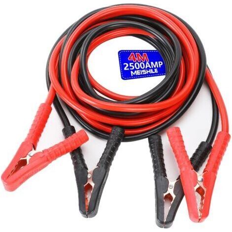 BUNTHAUS 4M Cable De Demarrage Voiture, 2500A Câbles De Démarrage, Cable Batterie Voiture, Cable Demarrage Voiture, Pince Batterie Voiture, Pince Voiture Batterie pour Moteurs Essence Et Diesel