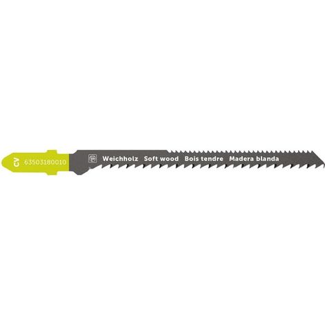 Lame de scie sauteuse Jig 26 AS bois CV75 T2.5/1.4 SW CC. Pour Bois, bois tendre, bois de construction, plans de travail de cuisine, contreplaqué, multiplex, panneaux lattés, MDF.VE=5 pcs. (1/5)