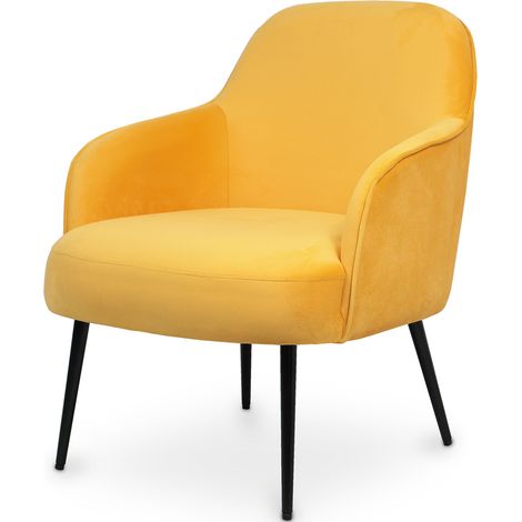 Poltrona rivestita in velluto - Hyra Giallo