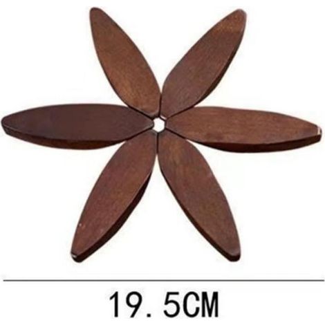 Dessous de plat - Bois - Arbre de Noël - 17,8 cm - Pliable - Design élégant en feuille (1/4)