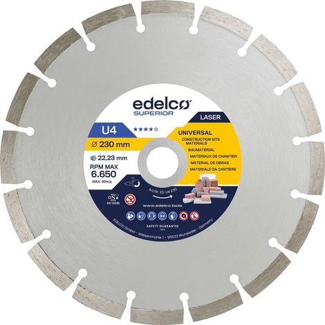 EDALCO Universal U4 350x30 mm Diamanttrennscheibe für Bauwesen und Hochbau.