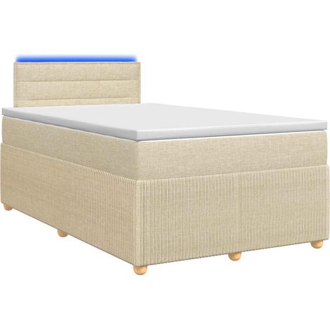 Maison Exclusive - Letto box spring con materasso Crema 120 x 200 cm Tessuto (1/5)