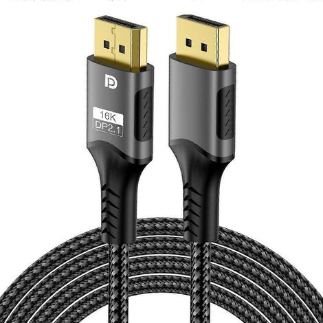 Câble DisplayPort 2.1 16K, 8K à 120 Hz, 4K à 240 Hz, 80 Gbit/s pour la connexion aux moniteurs de jeu et plus encore, 3 m (1/5)