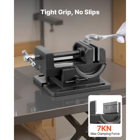 Étau Inclinable de Perceuse à Colonne, Largeur de Mâchoire 108 mm, Étau d'Établi de Perçage Portable en Fonte Robuste, Inclinaison… (1/5)