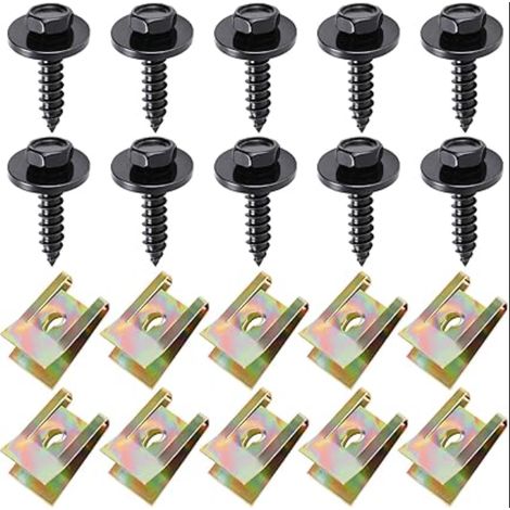Kits de Vis et Clips de Protection Sous Caisse Vis de Fixation de Carrosserie pour Garde-boue Passage de Roue Bavettes Clip de Fixation Automobile (1/5)
