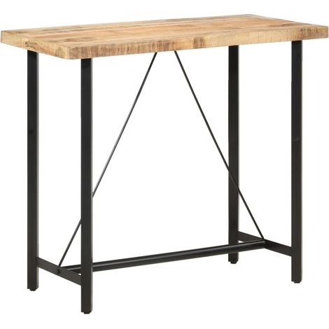 Table de bar 120x58x107 cm Bois de manguier brut vidaXL (1/5)