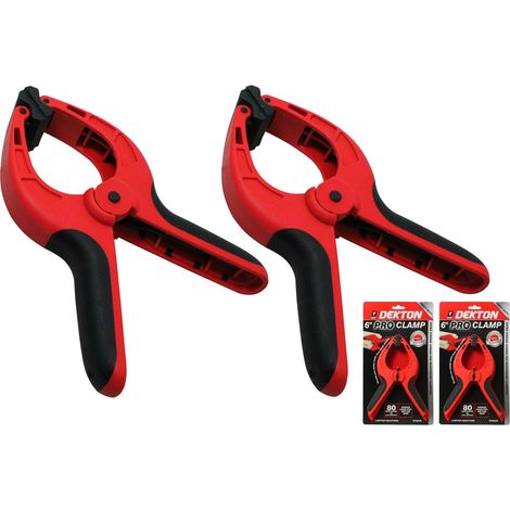 2 x Dekton Spring Quick Grip Clamps Wood Work Carpentry Plastic Clamp 150mm /6" (1/2)
