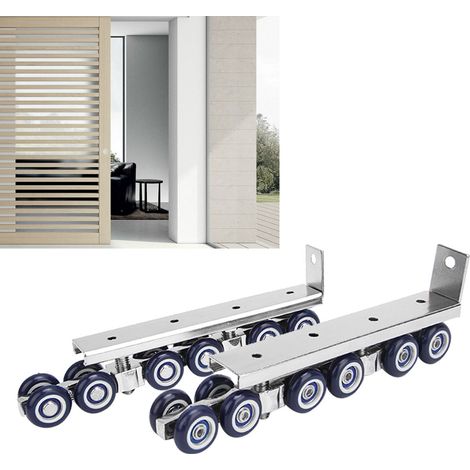 1 paire de roulettes pour porte coulissante de 12 pouces, comprenant la quincaillerie et les roulettes silencieuses (1/5)