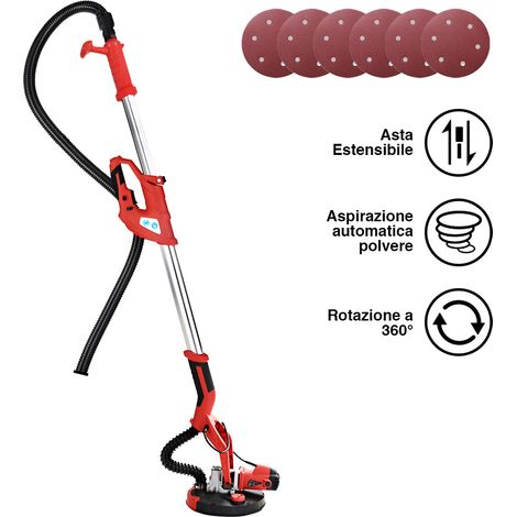 Levigatrice Muro Soffitto Carteggiatrice Giraffa 750W Cartongesso con Aspiratore