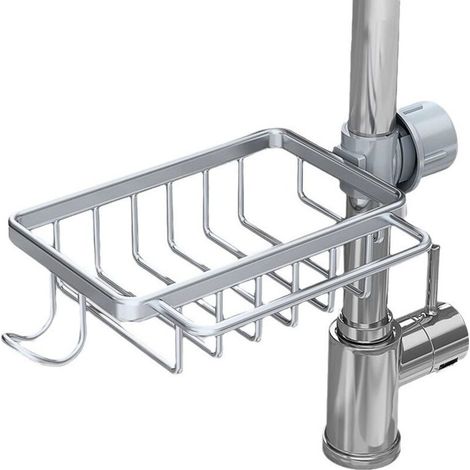 Porte Savon Douche,Etagere Douche Sans Percage,Rangement Douche Sans Percage Barre de Fouche,Porte-éponge en Acier Inoxydable 304-wj (1/2)