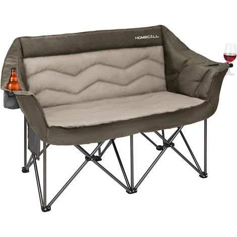 Homecall Campingstuhl Camping sofa Faltbar Karpfenstuhl Camping Couch Doppelter, (1 St), Camping-Sitzbank Für 2 Personen, big 320 kg (grün) (1/5)