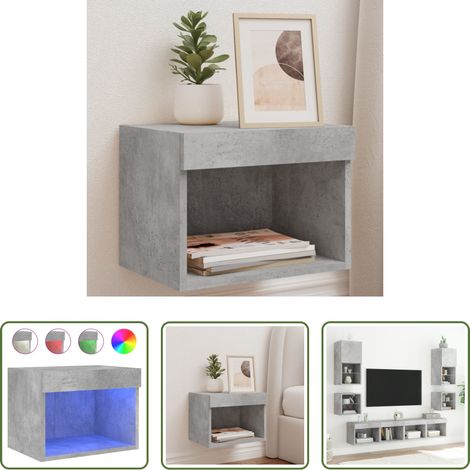 LED-Leuchten - Wand-Nachttisch mit LED-Leuchten Betongrau (1/5)