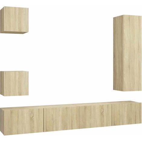 Maison Exclusive - Set di Mobili TV 5 pz Rovere Sonoma in Legno Multistrato (1/5)