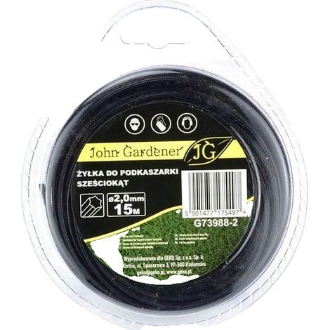 Hilo para desbrozadora hexagonal de 2,0 mm x 15 m (10/120)