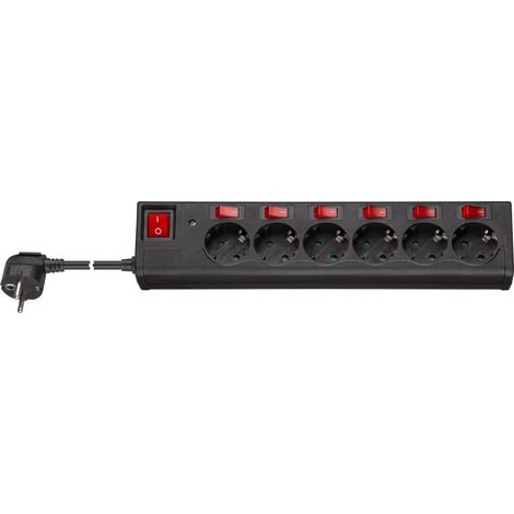 Goobay 72567 limitador de tensión Negro 6 salidas AC 230 V 1,5 m (1/5)