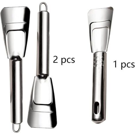Lot de 3 pelles à glace en acier inoxydable pour congélateur (1/3)