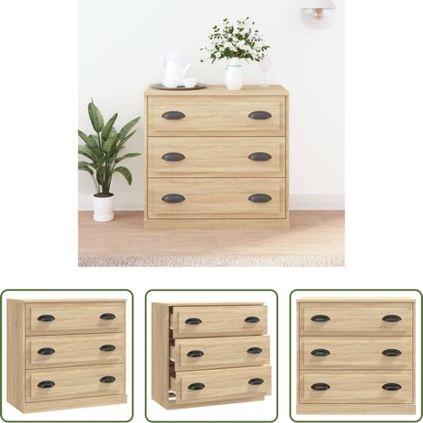 vidaXL Stauraum Kommode - Sideboard Sonoma-Eiche 70x35,5x67,5 cm Holzwerkstoff (1/5)