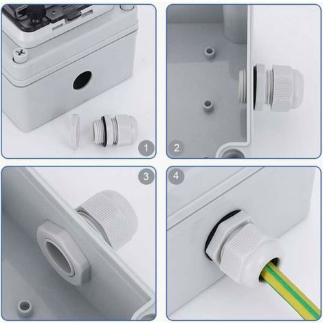 4pcs Presse-étoupes – M10-M25 avec joint torique – Étanche et résistant – pour boîte de jonction, éclairage extérieur (1/4)