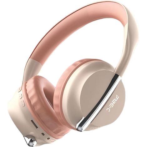 Fones de ouvido Bluetooth supra-auriculares, estéreo/cancelamento de ruído inteligente/Bluetooth 5.4 - rosa.