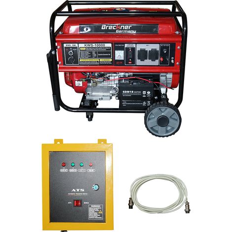 Generatore elettrico a benzina con ATS 7KW/220V, motore 18HP, avviamento elettrico/manuale Breckner Germany