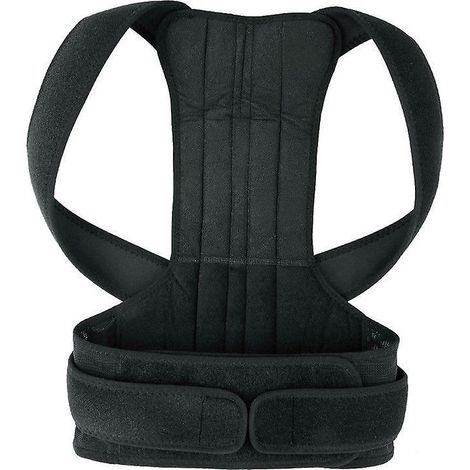 Correcteur de posture noir pour scoliose, ceinture de soutien lombaire et dorsal, ceinture de correction de posture pour homme (M) (1/5)