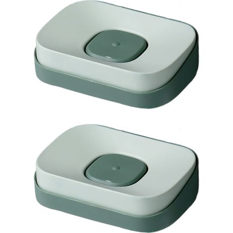 2 porte-savons à ventouse, fixation murale sans perçage, évacuation eau intégrée, salle de bain et cuisine (1/5)