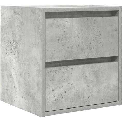 Table de chevet  Cabinet de chevet  Table de nuit murale gris béton 38x34x40 cm (1/5)
