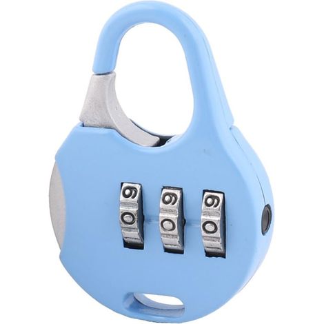 Koffer Gepäck Schloss Metall Tragbare Handtasche Form 3 Ziffern Passwort Vorhängeschloss Bleu (1/3)
