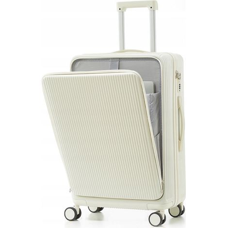 VALIGIA DA CABINA DA VIAGGIO BIANCA ABS Resistente 38L Ricarica USB