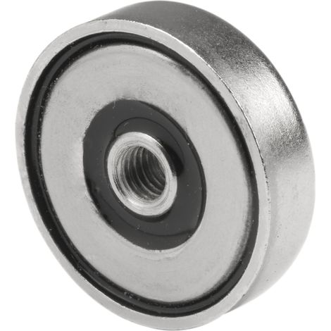 Topfmagnet (Neodymmagnet), Magnet mit Innengewinde M4 ø 20mm, vernickelt