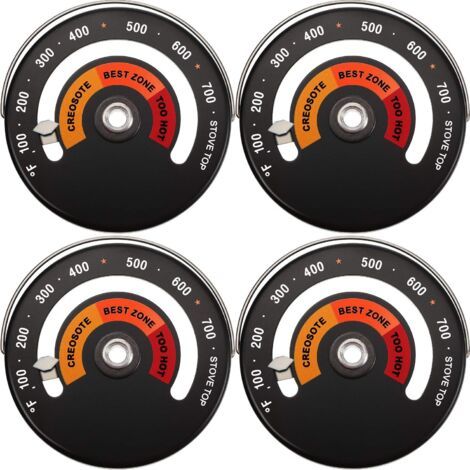 BUNTHAUS (4 Pièces) Thermomètre Magnétique Thermomètre Poêle à Bois Thermomètre de Conduit de Cheminée Thermomètre de Température Poêle pour Éviter un Ventilateur Endommagé par une Surchauffe (1/5)