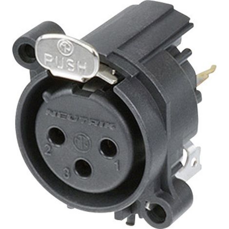 Neutrik NC3FAV1 XLR-Steckverbinder Flanschbuchse, Kontakte gerade Polzahl: 3 Schwarz 1 St.