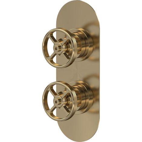 Knurled Twin Shower Valve W/Diverter